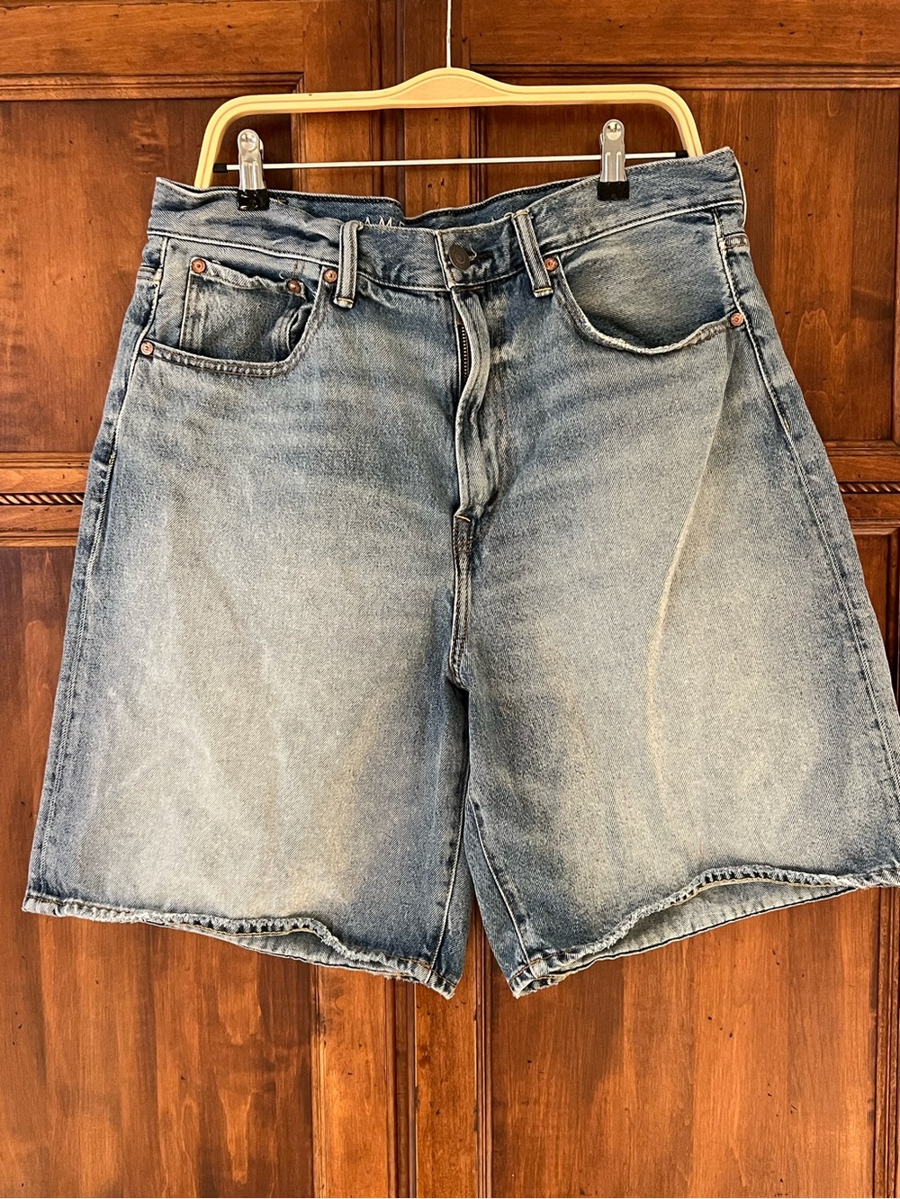 NWOT American Eagle Baggy Jort | Denim Light Faded Washed | Size 34 - Picture 6 of 13